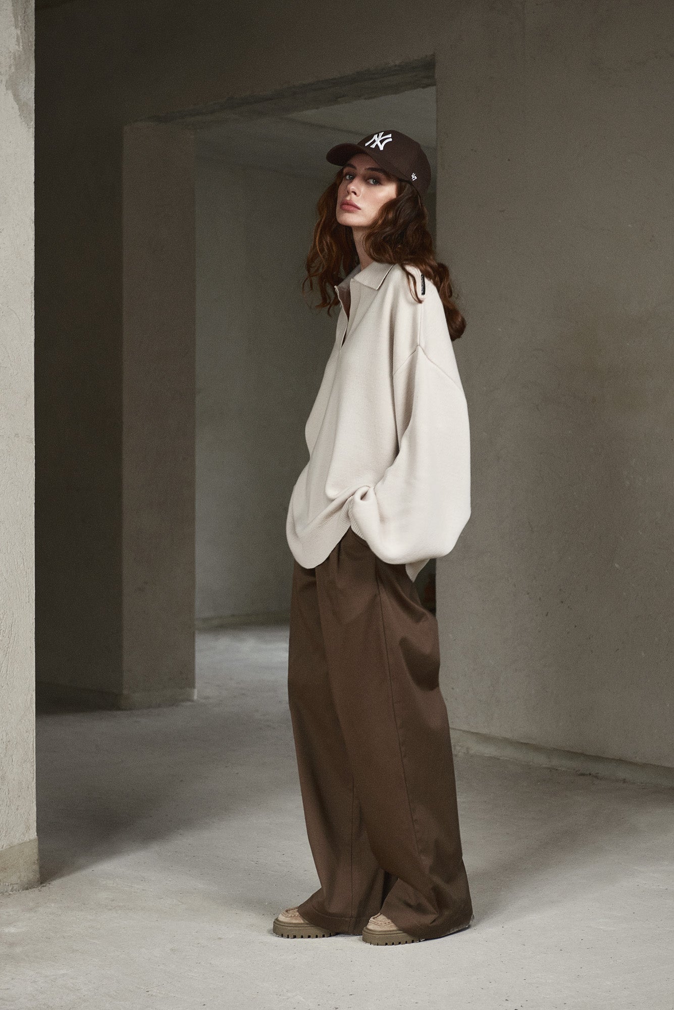 OVERSIZED WOOL POLO IVORY