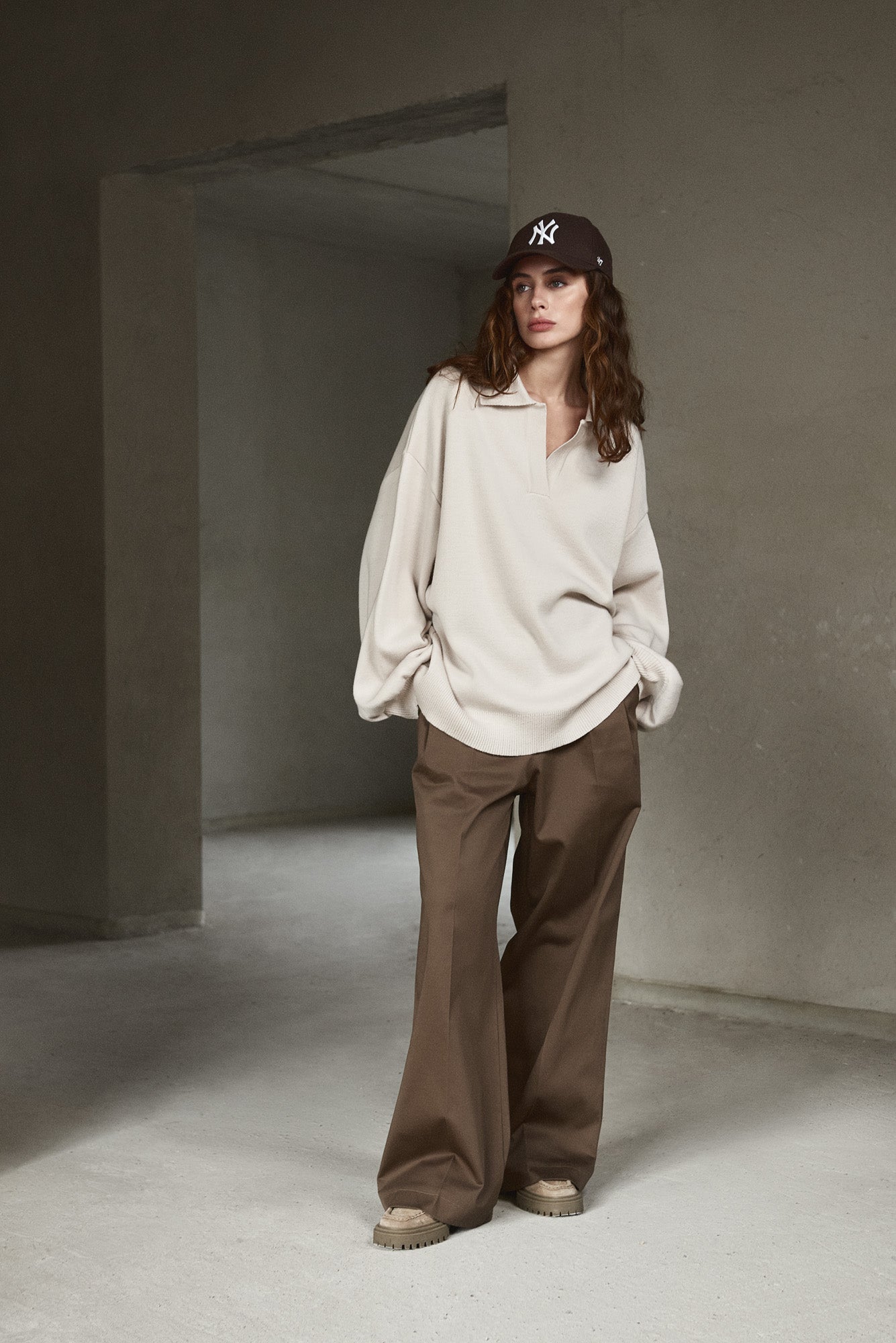OVERSIZED WOOL POLO IVORY