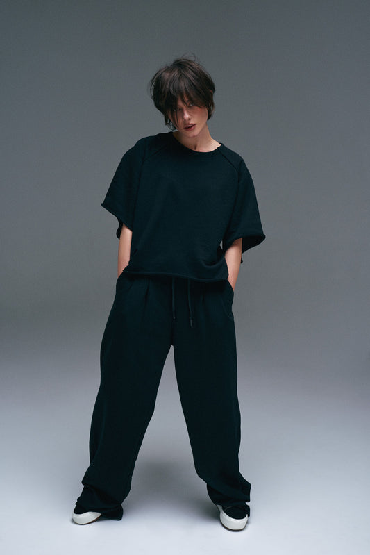 CROPPED T-SHIRT NONSENSE *BLACK