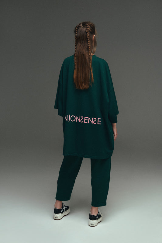 OVERSIZED T-SHIRT (N)ONSENSE DARK GREEN