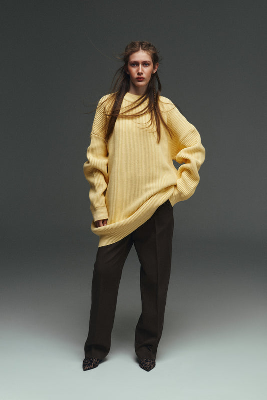BASIC OVERSIZED SWEATER YELLOW