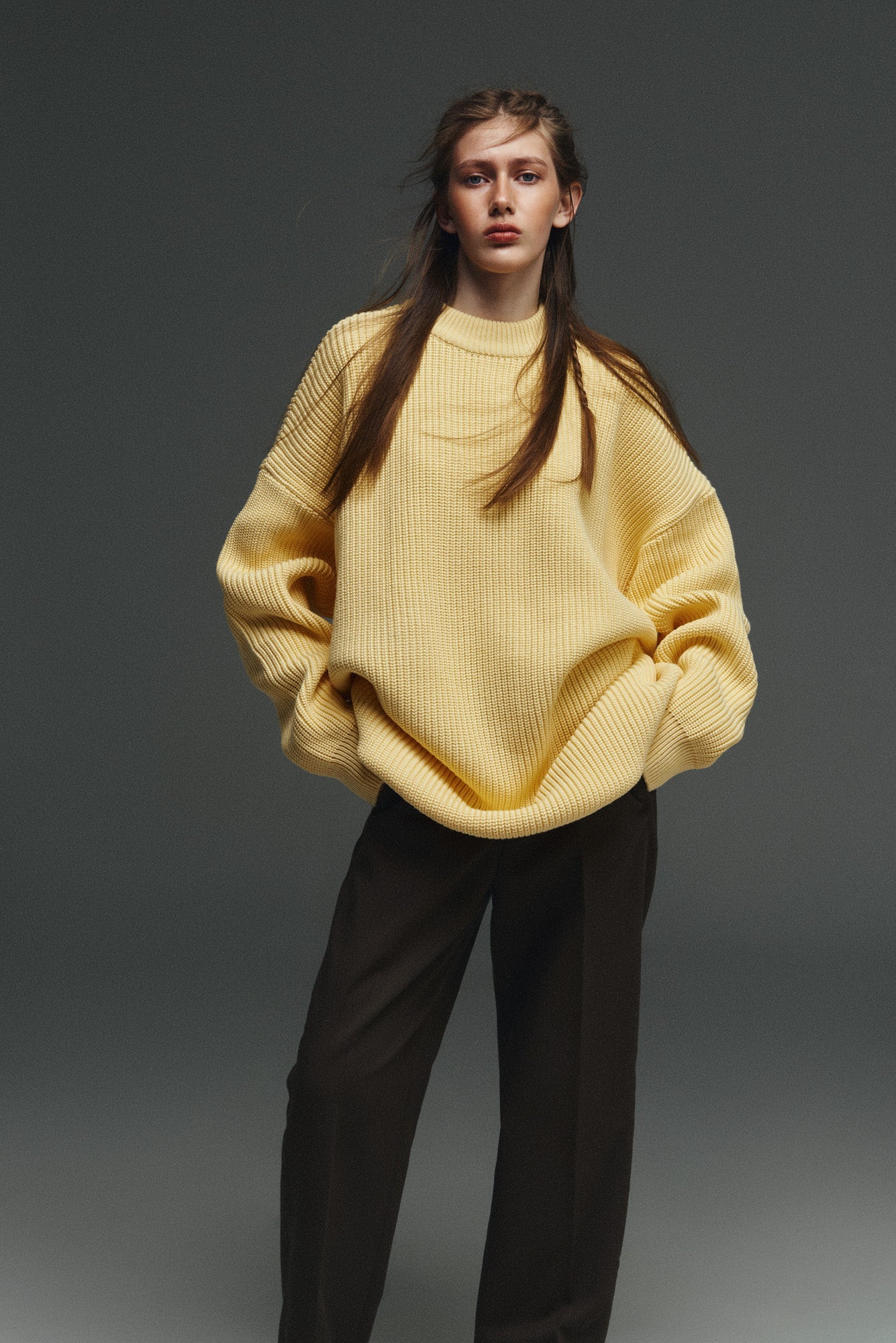 BASIC OVERSIZED SWEATER YELLOW