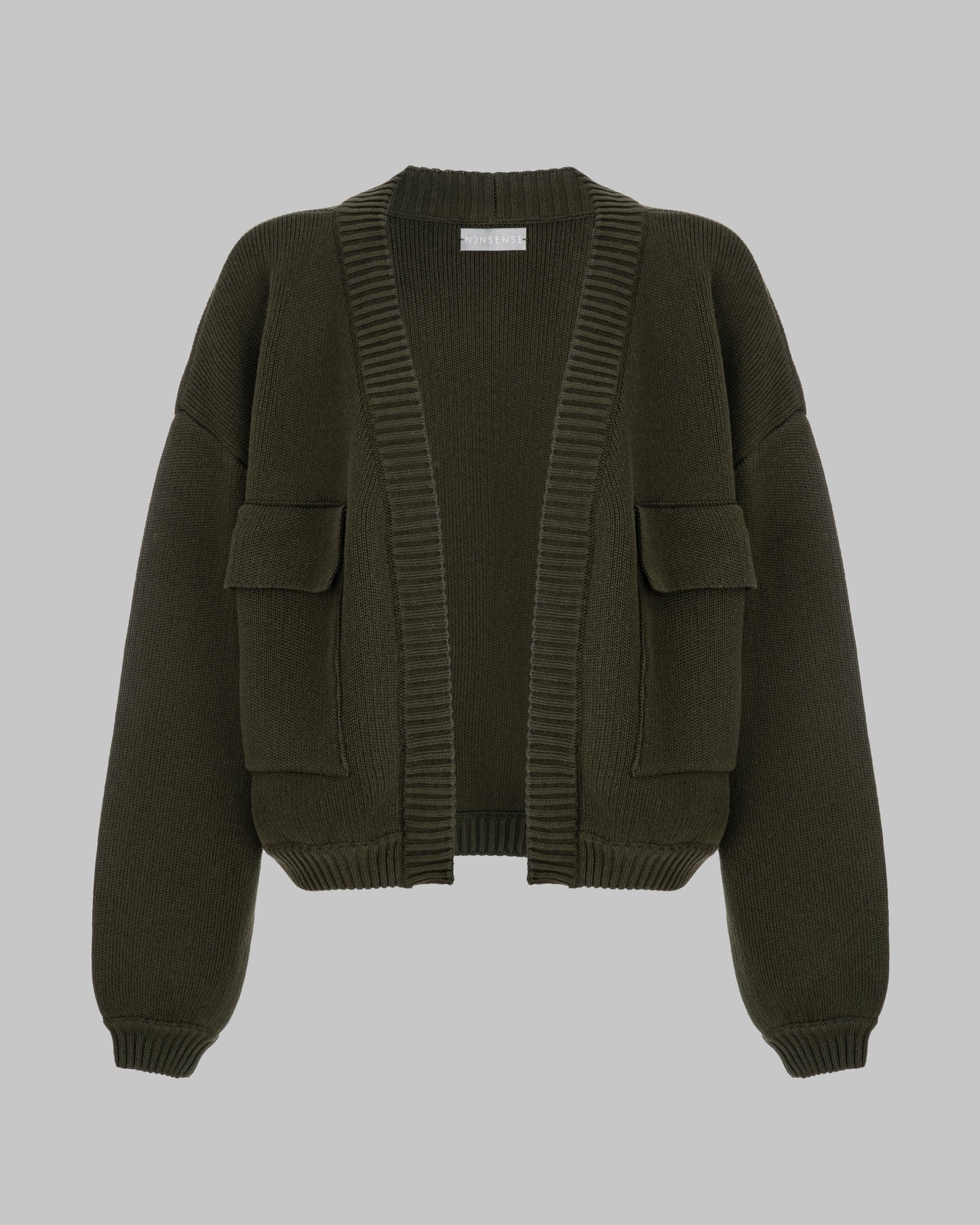 OVERSIZED CARDIGAN CARGO KHAKI