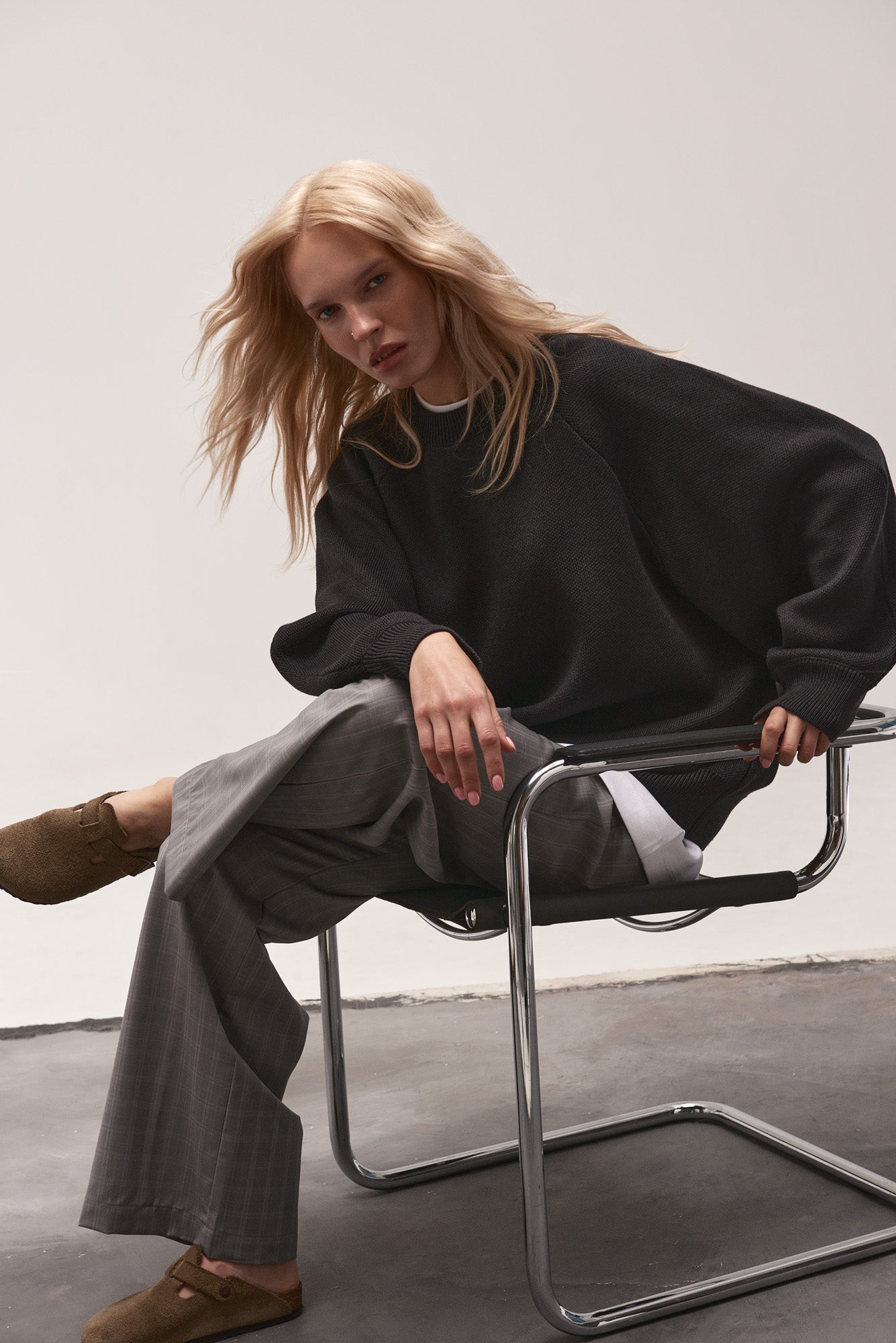 OVERSIZED RAGLAN SWEATER ANTHRACITE