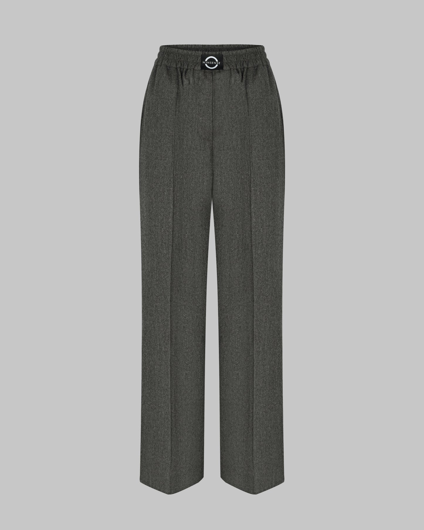 WOOL PANTS GREY-CHOCOLATE