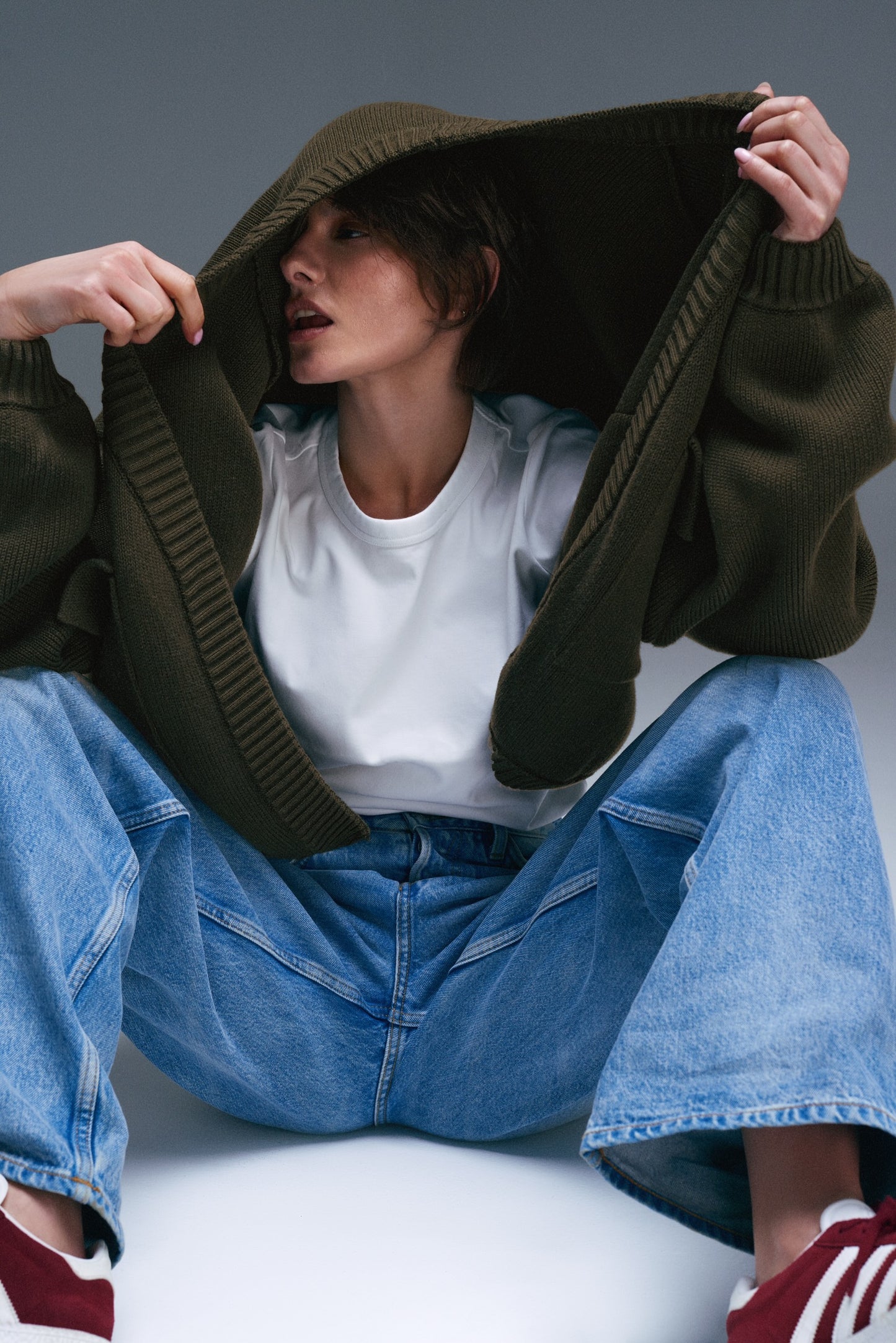 OVERSIZED CARDIGAN CARGO KHAKI