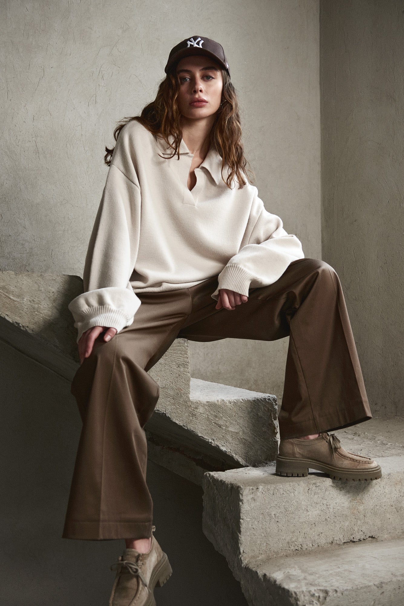 OVERSIZED WOOL POLO IVORY