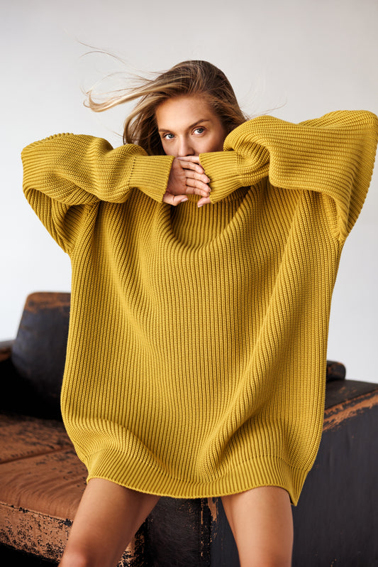 BASIC OVERSIZED SWEATER LIME