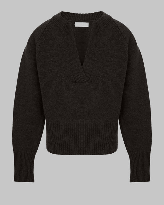 WOOL LAMB POLO CHOCOLATE