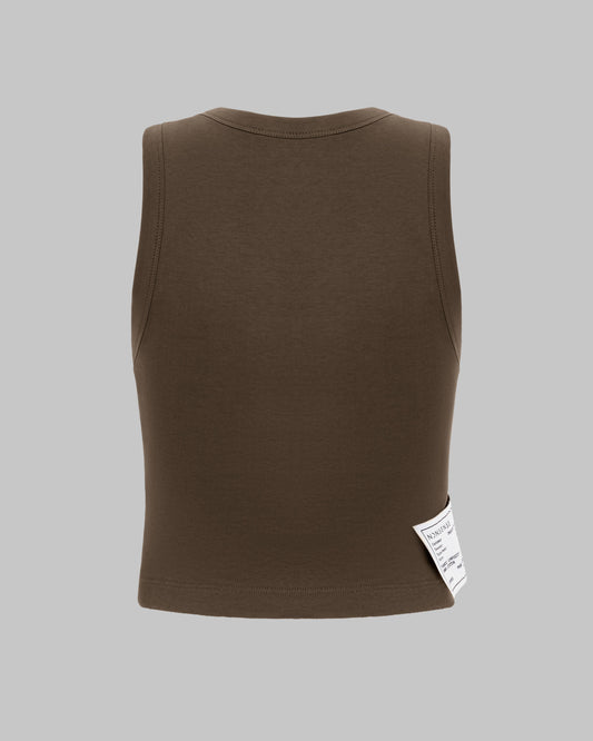 CROPPED TANK WASHED CHOCOLATE