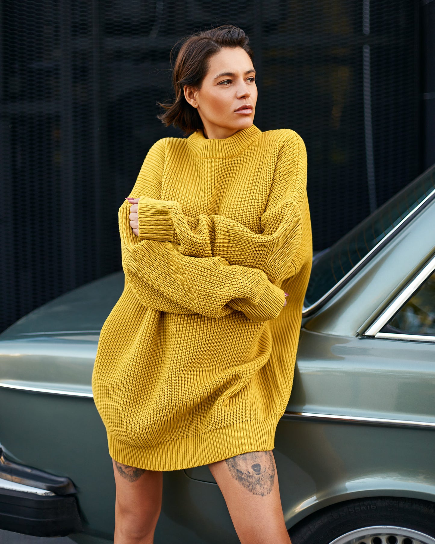 BASIC OVERSIZED SWEATER LIME