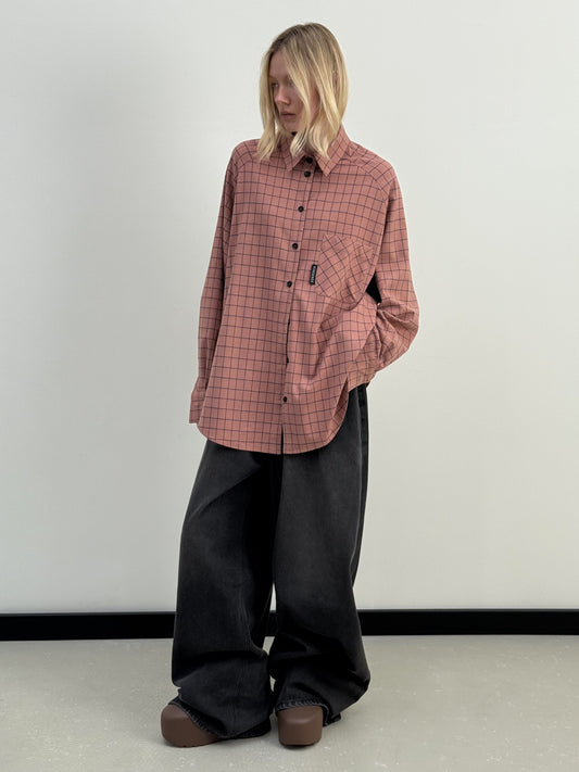 WOOL RAGLAN SHIRT PINK/BLUE