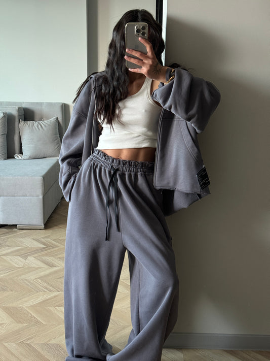 RAGGED BELT PANTS GRAY