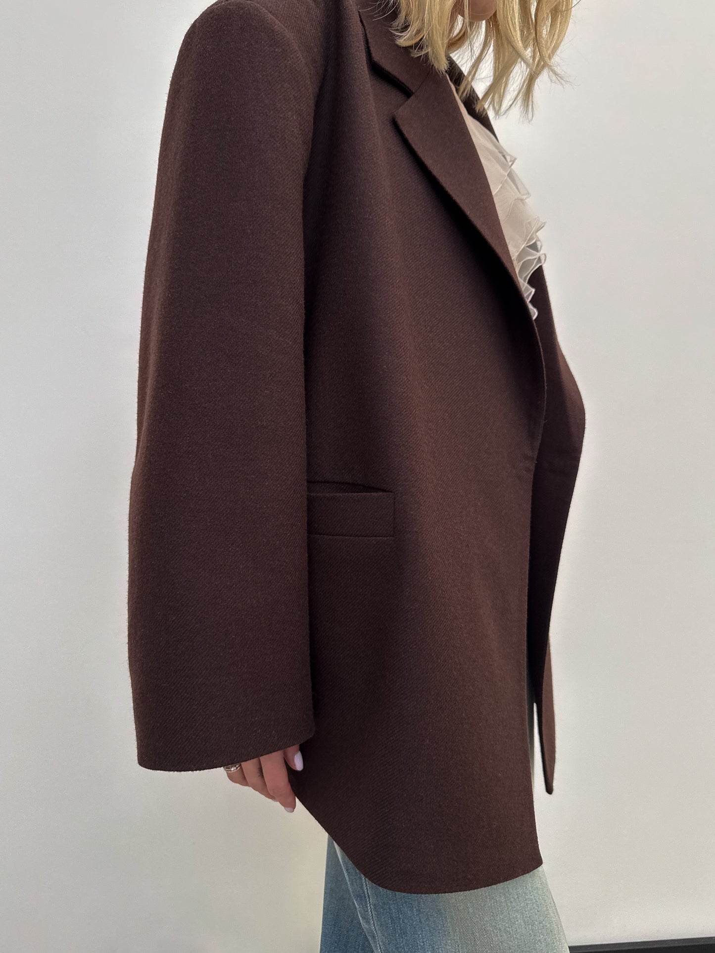 OVERSIZED JACKET DARK CHOCOLATE