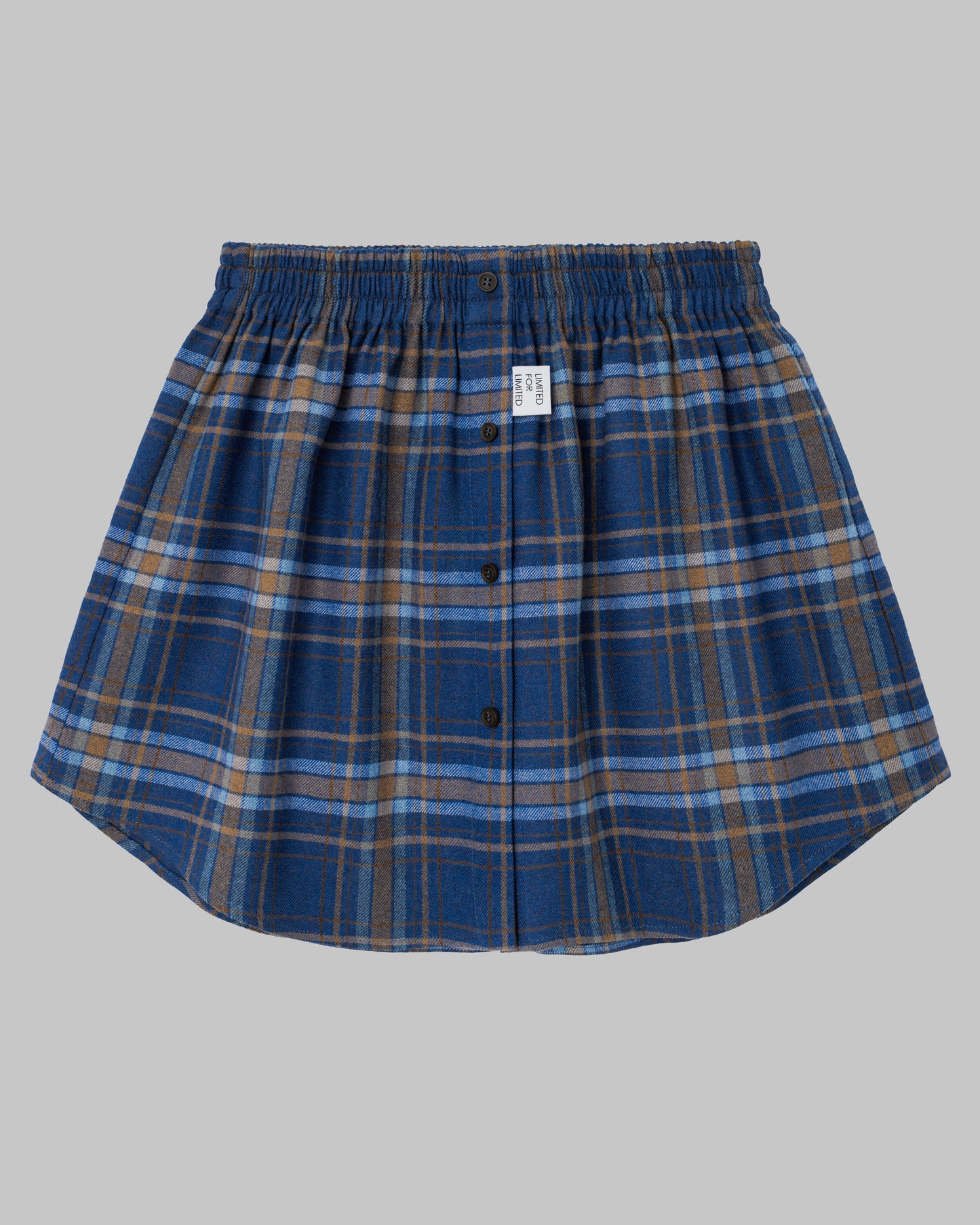 CHECKED WOOL SKIRT BLUE/CHOCOLATE