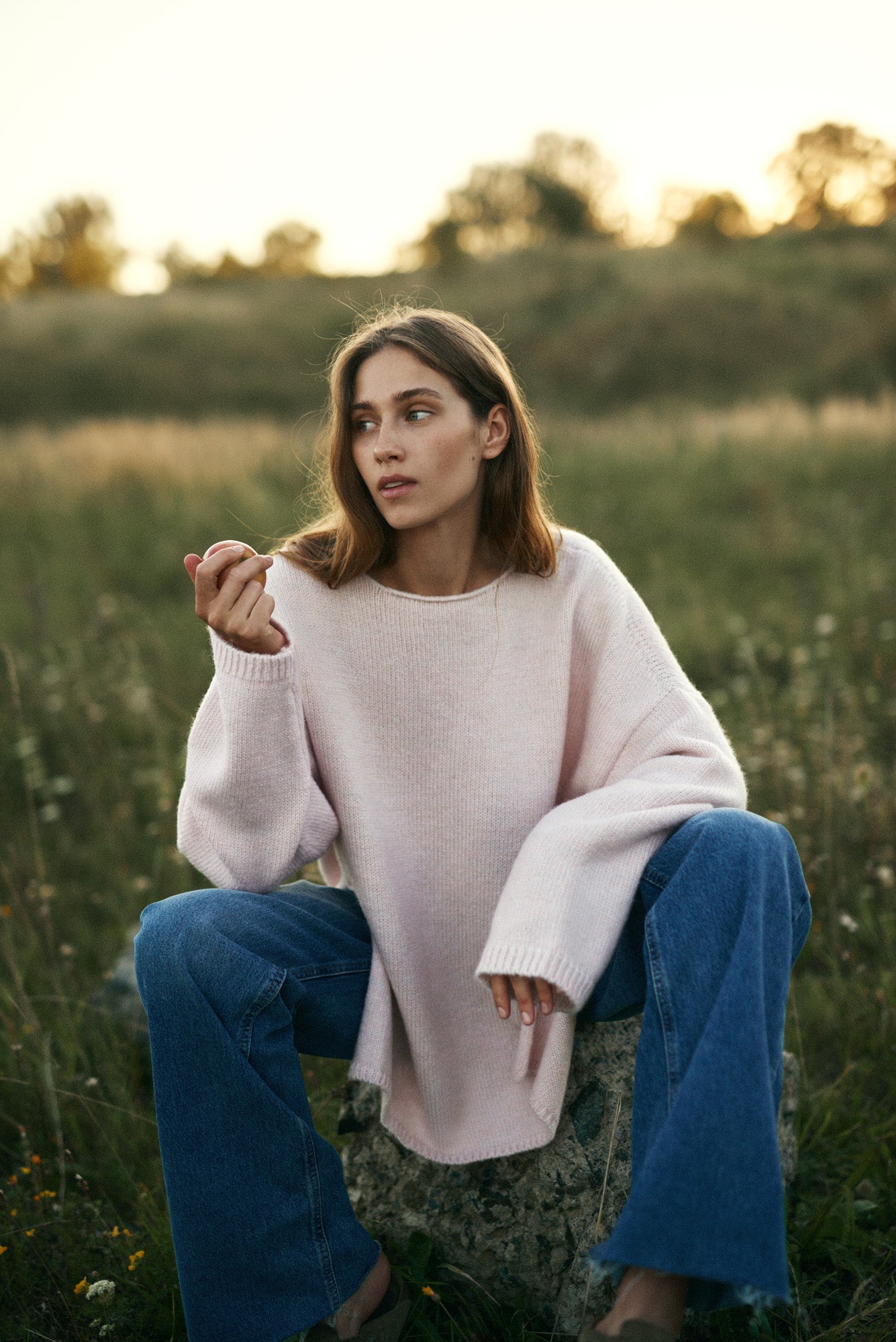 OPEN BACK SWEATER NONSENSE LIGHT PINK