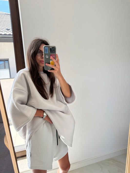 LIGHT GREY DRAWSTRING SHORTS