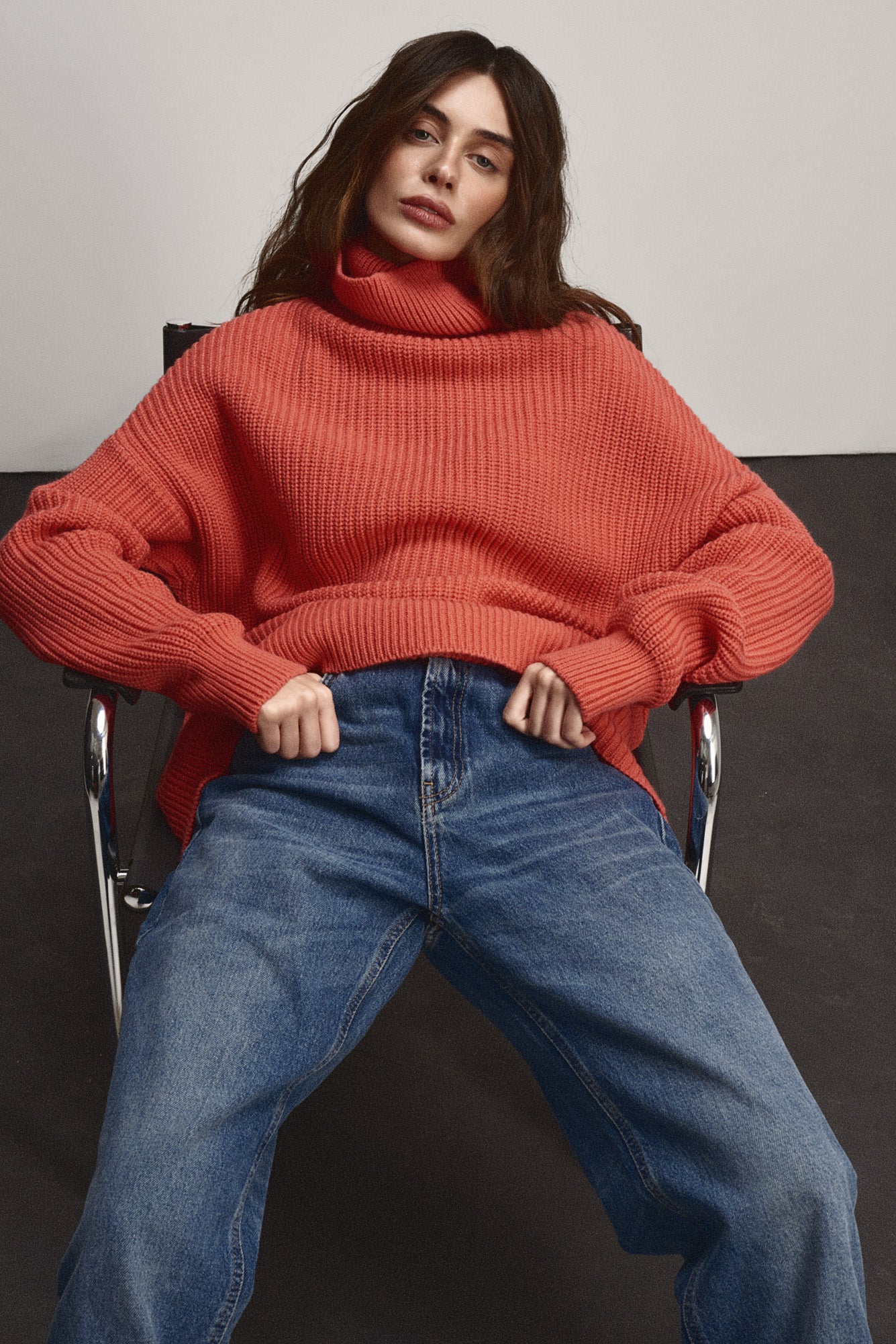 OVERSIZED SEMIWOOL SWEATER CARROT