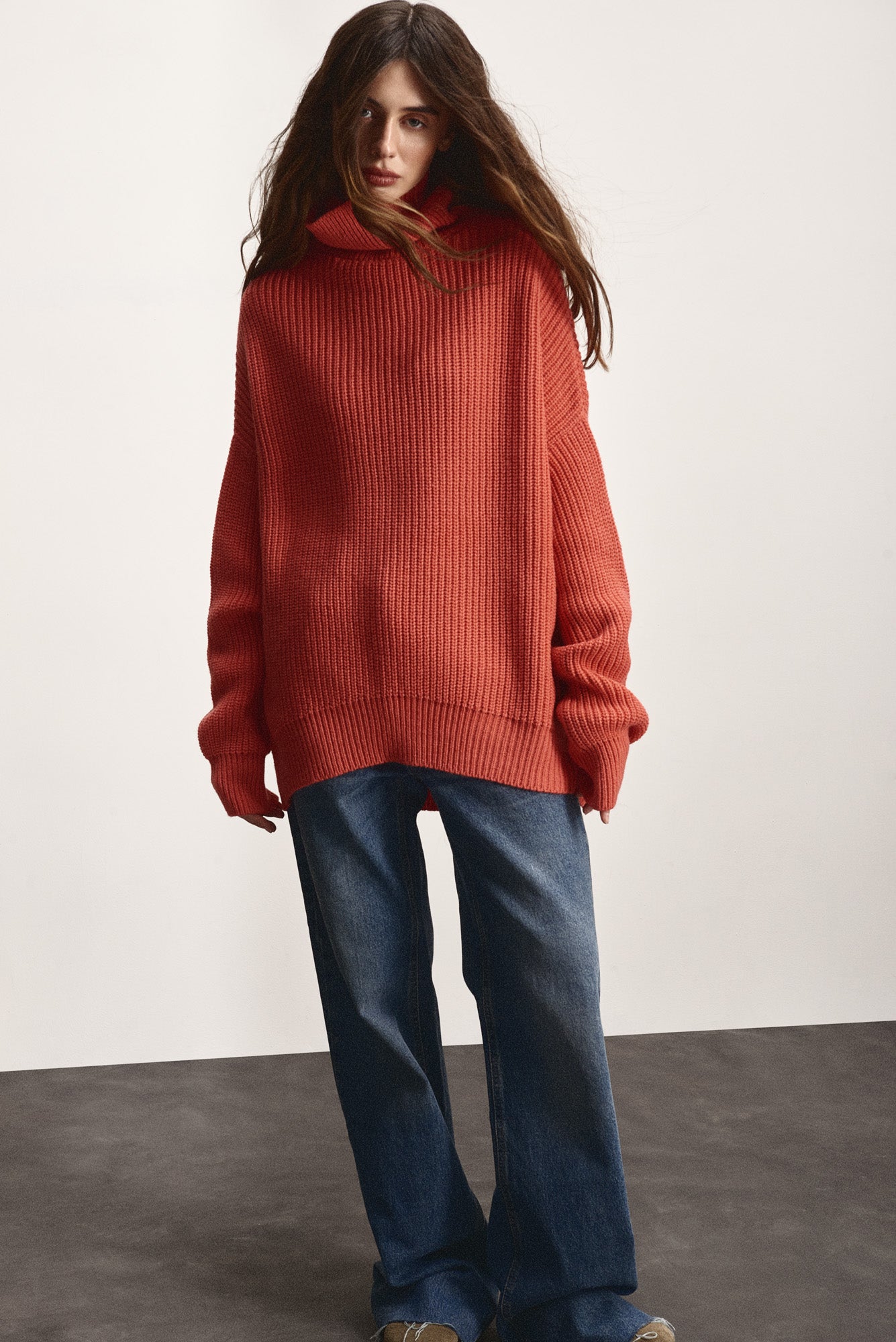 OVERSIZED SEMIWOOL SWEATER CARROT
