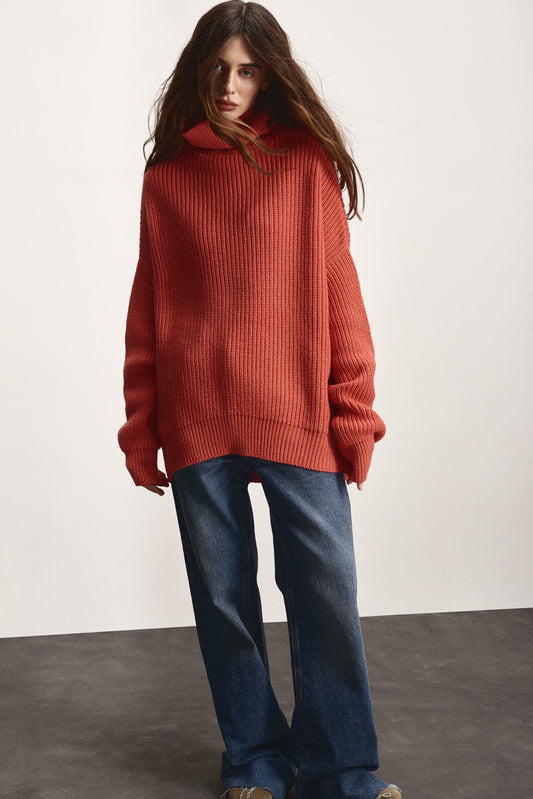 OVERSIZED SEMIWOOL SWEATER CARROT