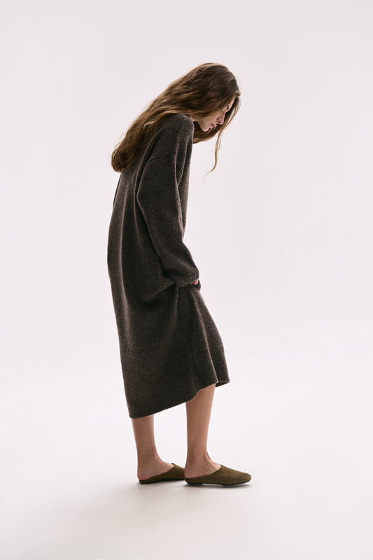 OVERSIZED KNITTED DRESS TEDDY
