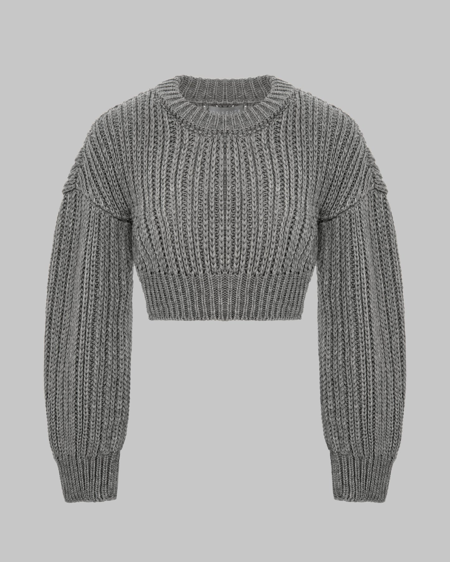 WOOL CROPPED SWEATER GREY