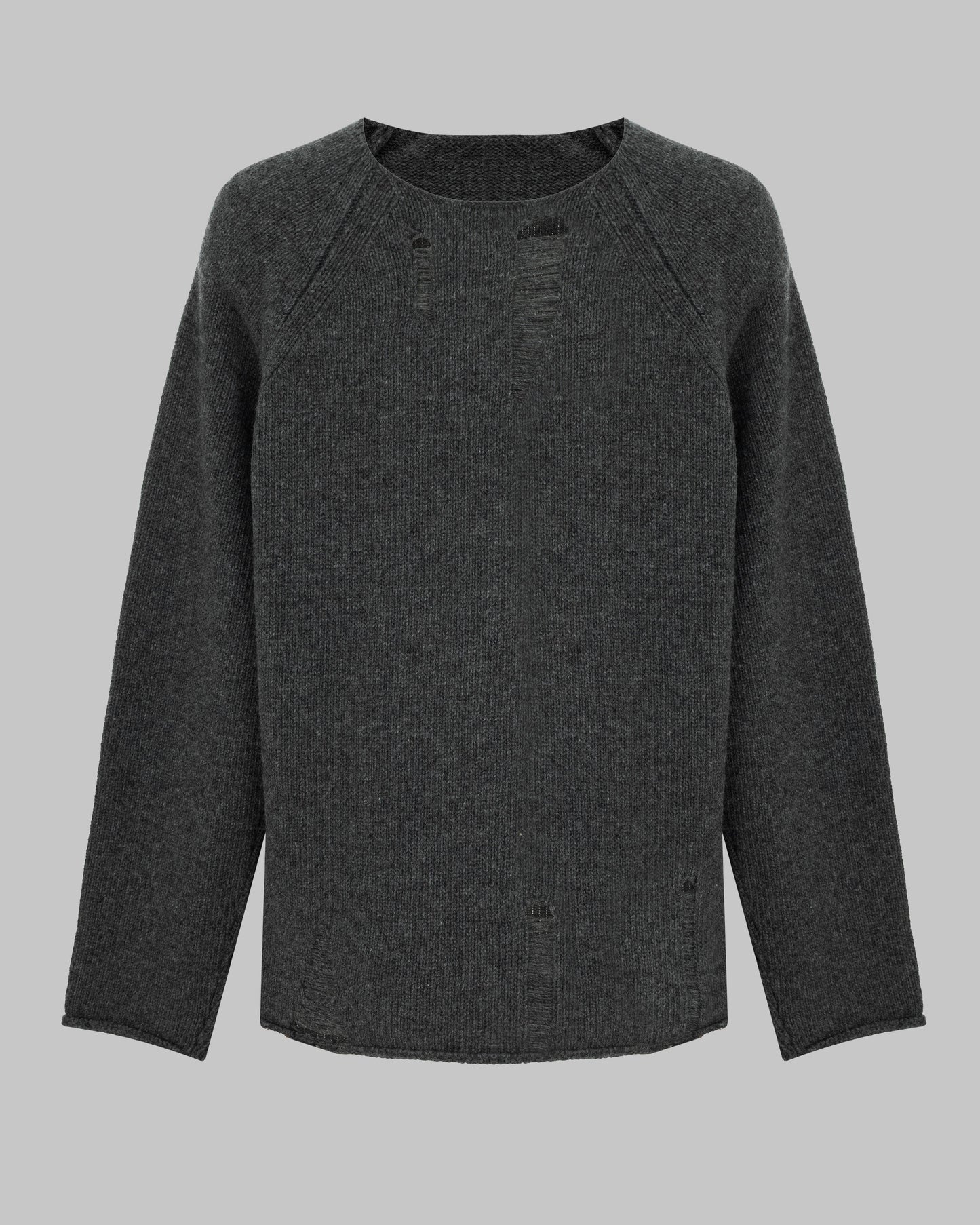 WOOL RAGGED SWEATER GREY