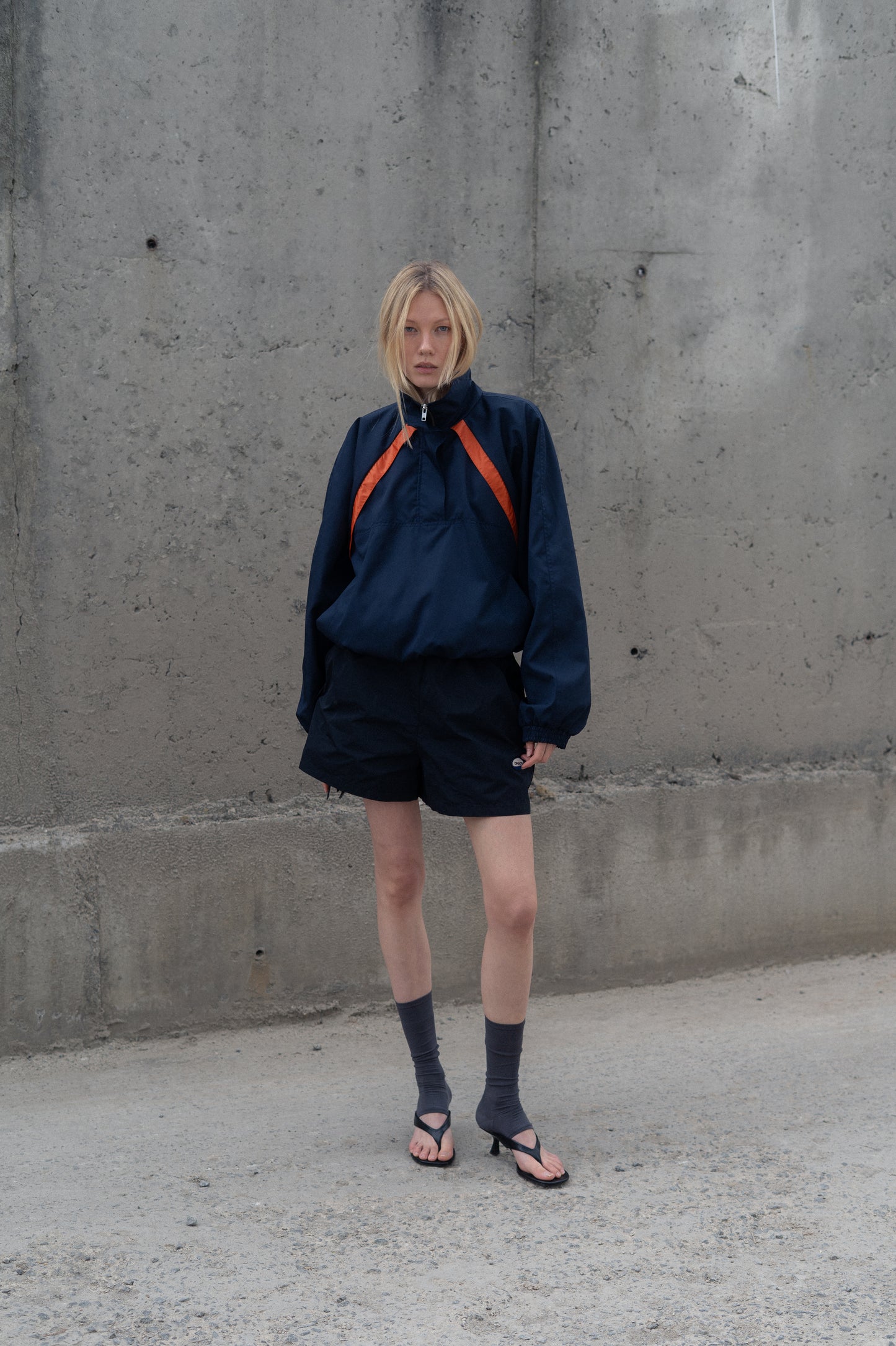 CROPPED WINDBREAKER IN NYLON FAILLE