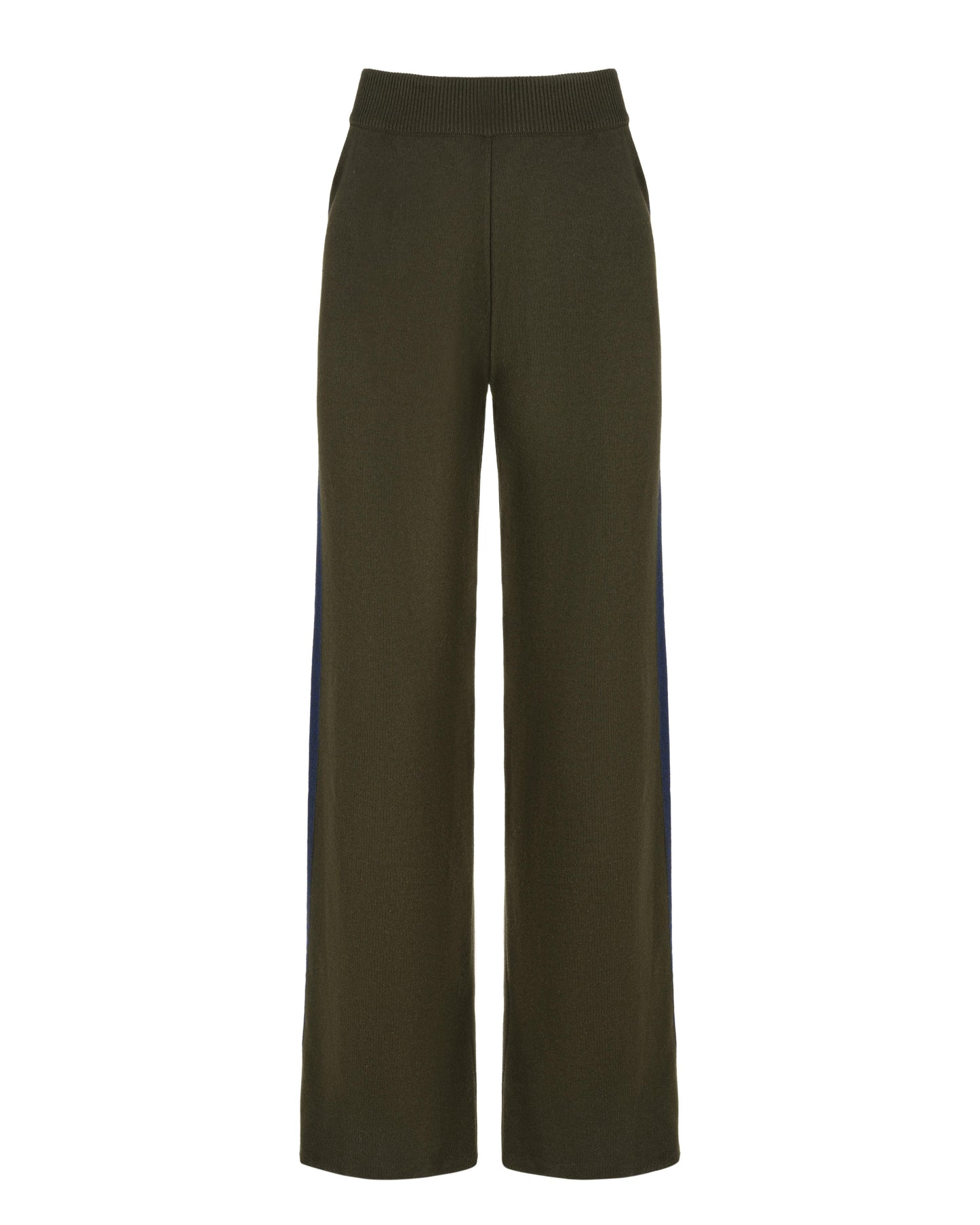 KNITTED WIDE PANTS NONSENSE KHAKI / BLUE