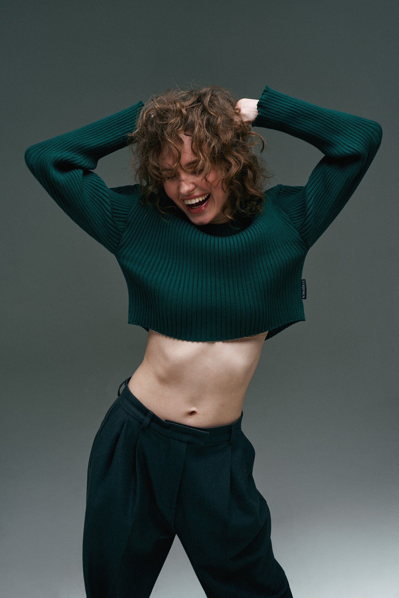 CROPPED SWEATER NONSENSE DARK GREEN