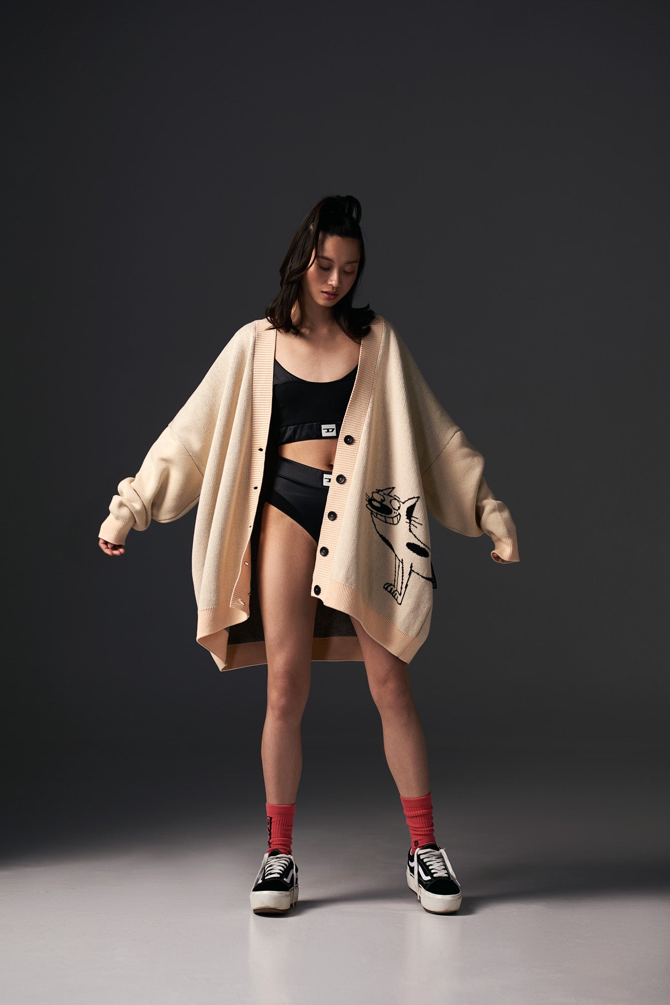 OVERSIZED CARDIGAN “CATDOG”