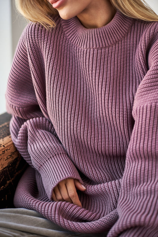 BASIC OVERSIZED SWEATER SMOKY VIOLET