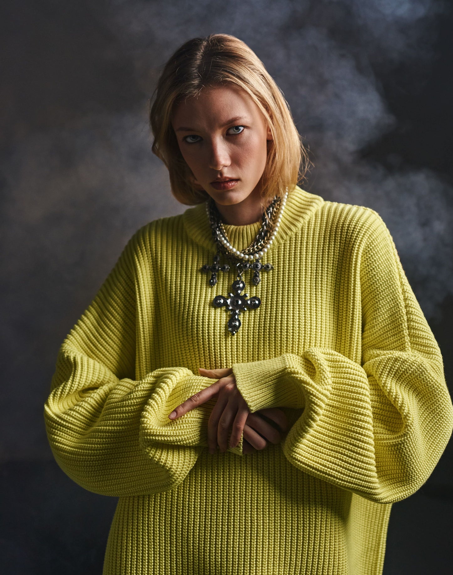 BASIC OVERSIZED SWEATER LEMON