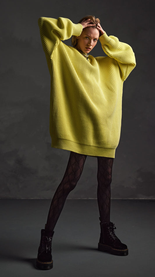 BASIC OVERSIZED SWEATER LEMON