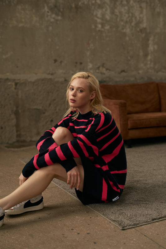 UNISEX FUSION SWEATER NONSENSE PINK/DEEP BLUE