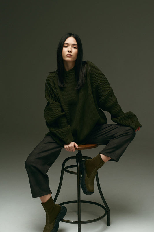 BASIC UNISEX SWEATER KHAKI