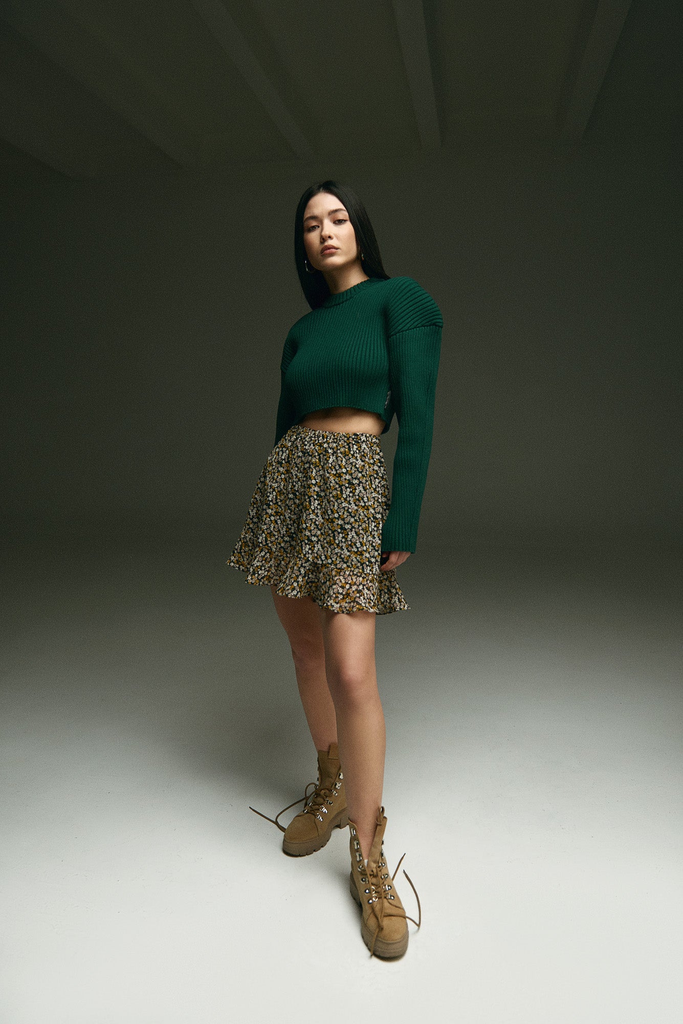 CROPPED SWEATER NONSENSE DARK GREEN