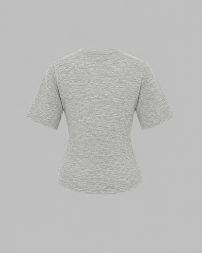 ASYMMETRIC GREY MELANGE T-SHIRT