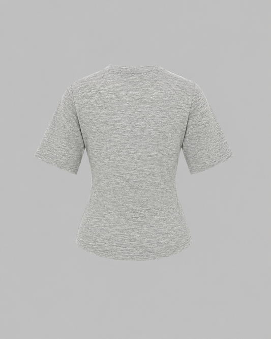 ASYMMETRIC GREY MELANGE T-SHIRT