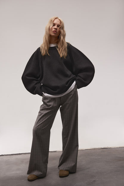 OVERSIZED RAGLAN SWEATER ANTHRACITE