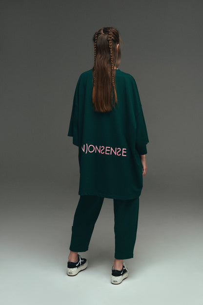 OVERSIZED T-SHIRT (N)ONSENSE DARK GREEN