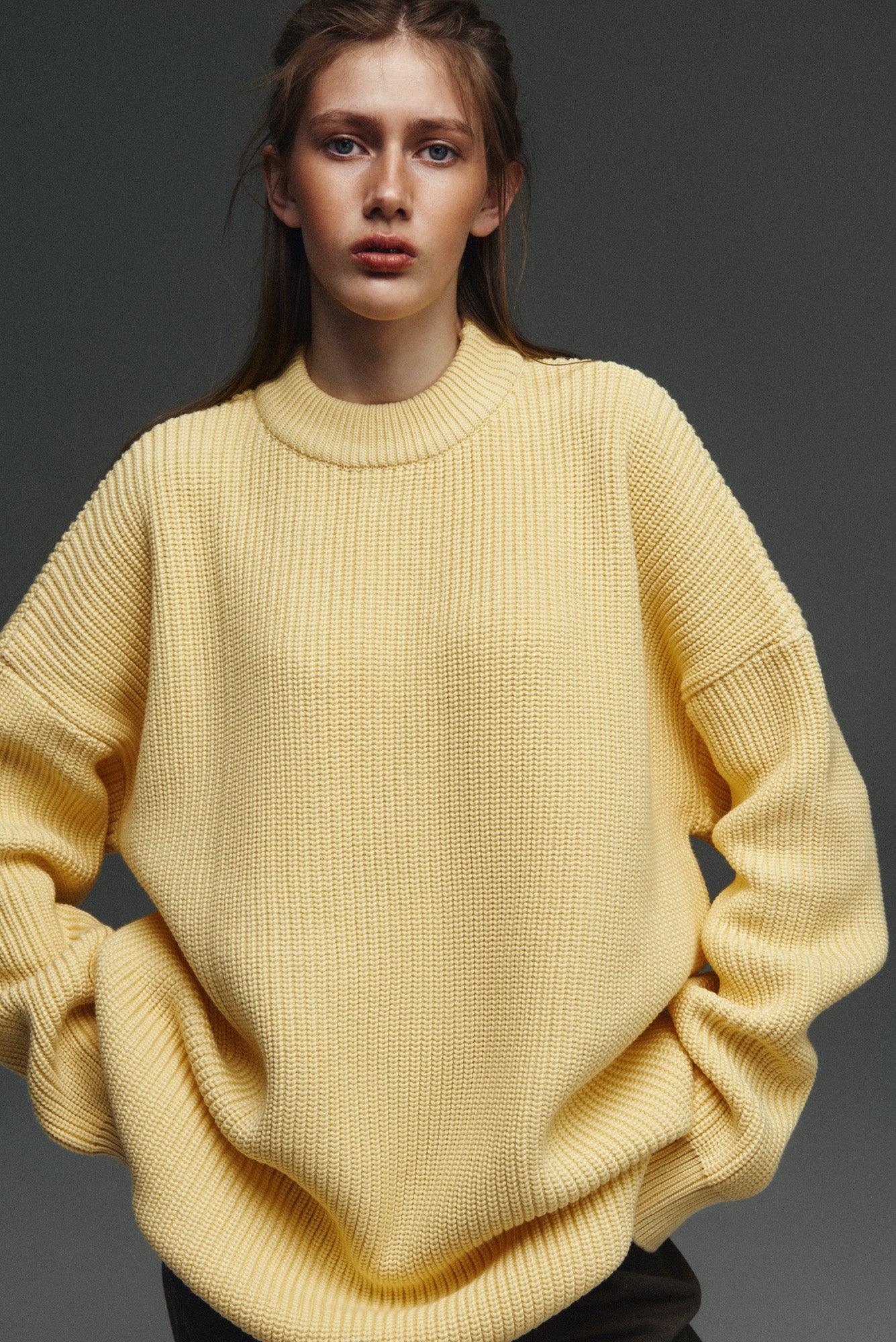 BASIC OVERSIZED SWEATER YELLOW