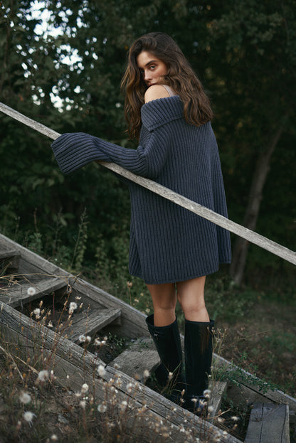 OVERSIZED LACE SWEATER ANTHRACITE