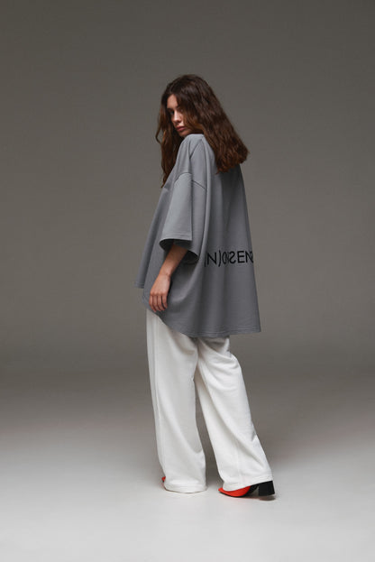 OVERSIZED T-SHIRT (N)ONSENSE GREY-OLIVE
