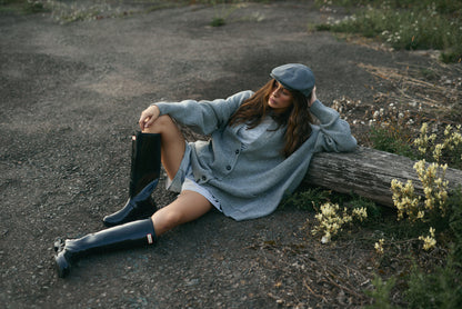 OVERSIZED WOOL CARDIGAN GREY