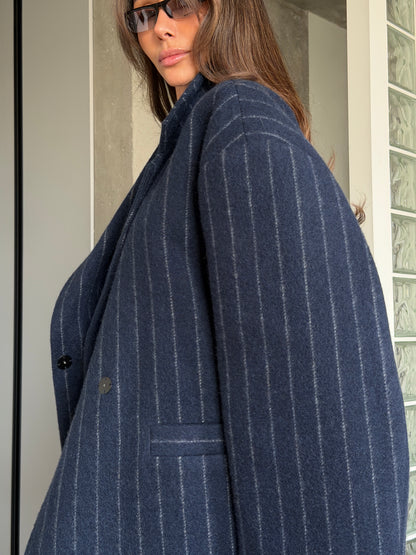 OVERSIZED COAT JACKET DARK BLUE