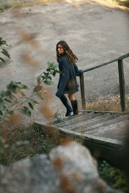 OVERSIZED LACE SWEATER ANTHRACITE