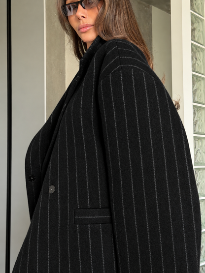 OVERSIZED COAT JACKET BLACK