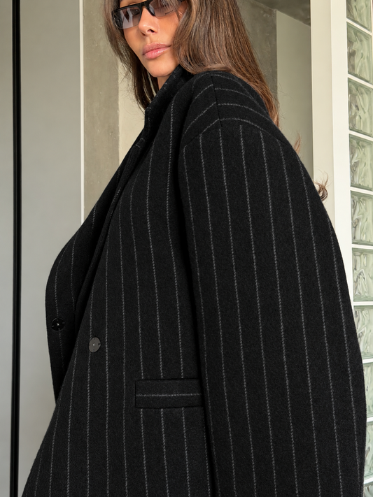 OVERSIZED COAT JACKET BLACK