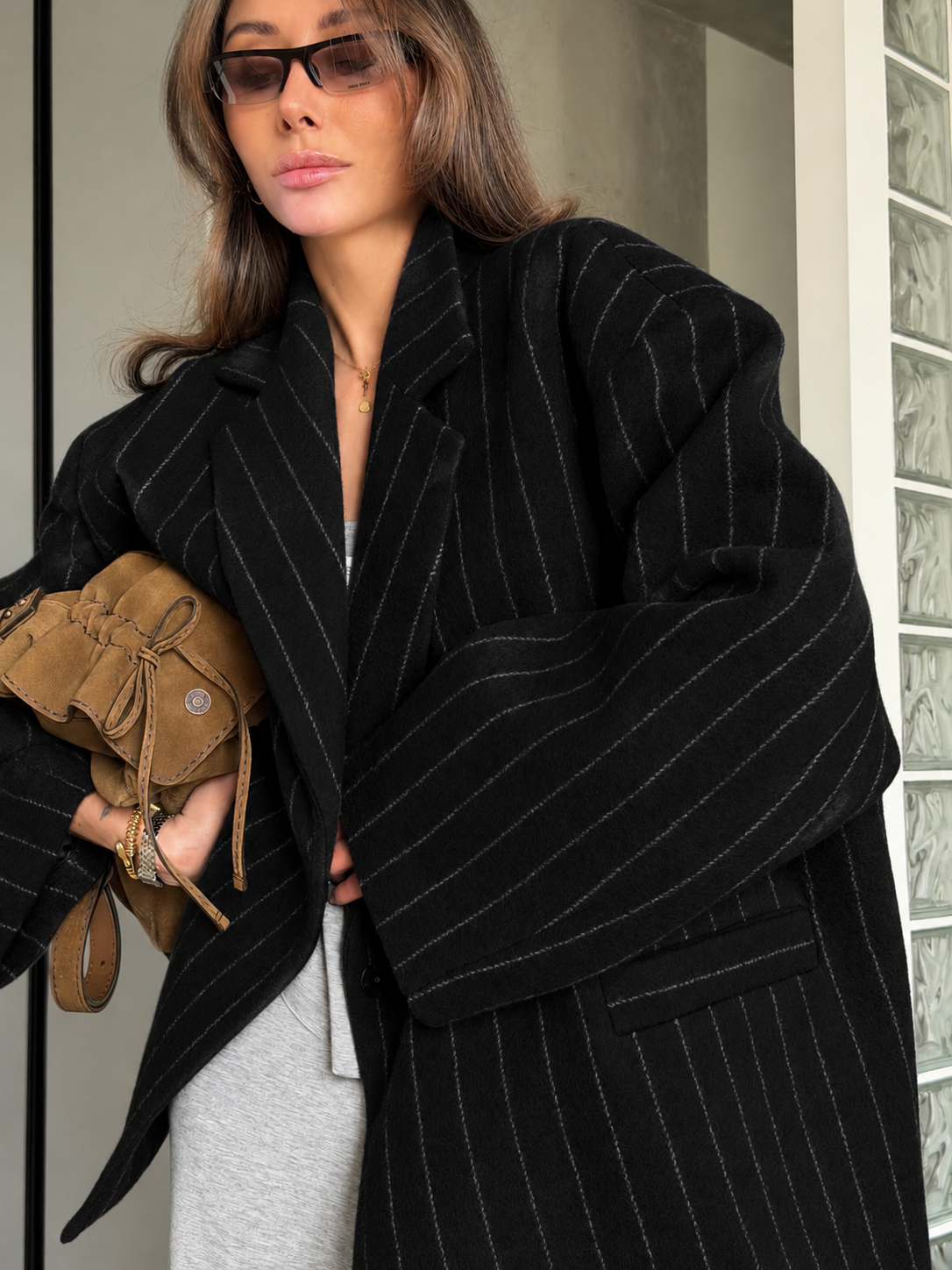 OVERSIZED COAT JACKET BLACK